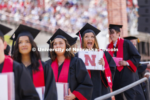 UNL undergraduate commencement in Memorial Stadium. May 14, 2022. 