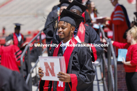 UNL undergraduate commencement in Memorial Stadium. May 14, 2022. 