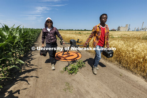 Biquan Zhao, PhD student in Biological Systems Engineering, and Pascal Izere, master’s student in 