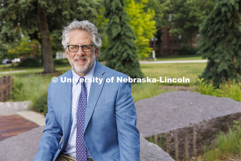 Informal portrait of Andy Belser, Dean of the Hixson-Lied College of Fine and Performing Arts. July 