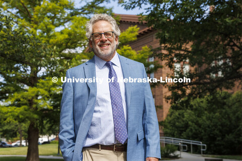 Informal portrait of Andy Belser, Dean of the Hixson-Lied College of Fine and Performing Arts. July 