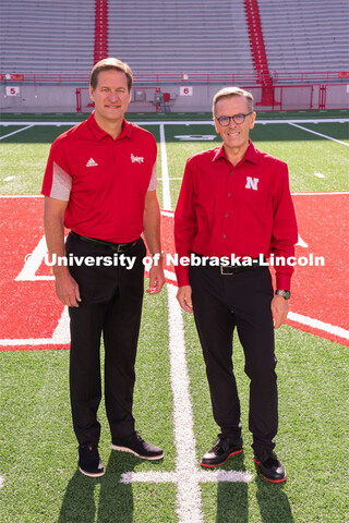 Trev Alberts, Vice Chancellor, Director of Athletics, and UNL Chancellor Ronnie Green in Memorial St