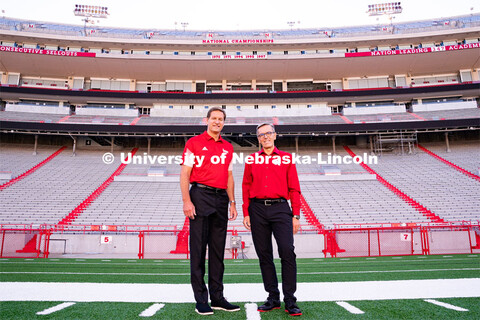 Trev Alberts, Vice Chancellor, Director of Athletics, and UNL Chancellor Ronnie Green in Memorial St