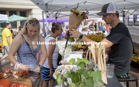 Farmers Market in the Haymarket, Lincoln, Nebraska. August 6, 2022. 