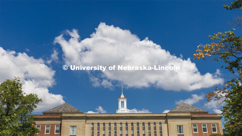 Newly renovated cupola on Love Library. August 17, 2022. 