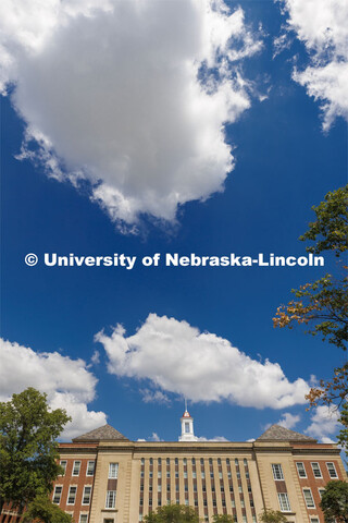 Newly renovated cupola on Love Library. August 17, 2022. 