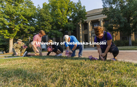 The Nebraska Military and Veteran Success Center, ASUN and others placed flags and signs on East Cam