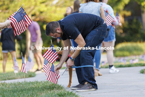 The Nebraska Military and Veteran Success Center, ASUN and others placed flags and signs on East Cam