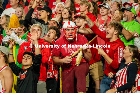 Husker fans cheer at the Nebraska vs. Georgia Southern football in Memorial Stadium. September 10, 2