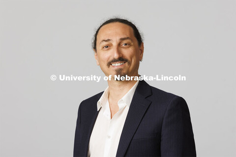 Studio portrait of Alessio Olivieri, Assistant Professor for the Glenn Korff School of Music, Hixon-