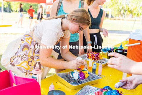 Students tie-dye “Peace, Love, Consent” t-shirt (while supplies last) and visit booths to learn 