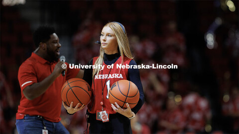 Ashley Beckman, a senior in sports media and communication is an intern with Nebraska Athletics Mark