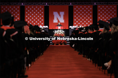 Deb Fischer, United States Senator for Nebraska, gives the commencement address. Winter Undergraduat