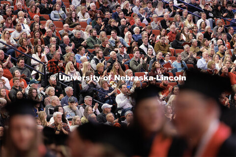 Family and friends applaud the graduates at the beginning of the ceremony. Winter Undergraduate Comm