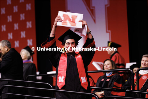 Sailesh Pujara celebrates his Engineering diploma. Winter Undergraduate Commencement in Pinnacle Ban