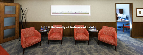 Along with the graphite drawings, "We Are Nebraska" includes an acrylic paint pattern that spans the