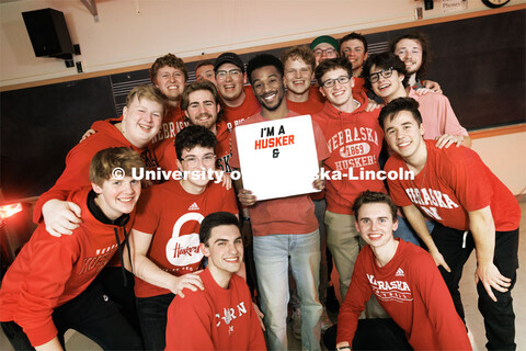 Brandon McMiller, a sophomore in broadcasting, is surrounded by his fellow Bathtub Dogs. February 8,