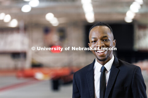 Nebraska's Passmore Mudundulu is pictured in the Devaney Sports Center by the track. Mudundulu is a 