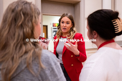 New students get information about various programs during Admitted Student Day inside the Nebraska 