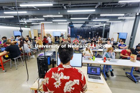 AI video workshop run by Dan Novy, also known as NovySan, where first- and second-year students in t