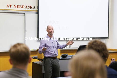 Paul Weitzel, Assistant Professor, College of Law, teaches his course. College of Law photoshoot. Ap
