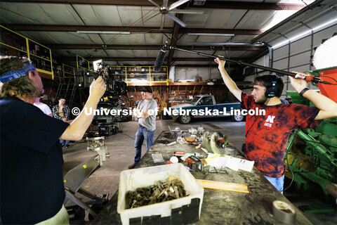 Lincoln actor Eric Moyer acts his lines as he is filmed by director of photography Barry Joyce and U
