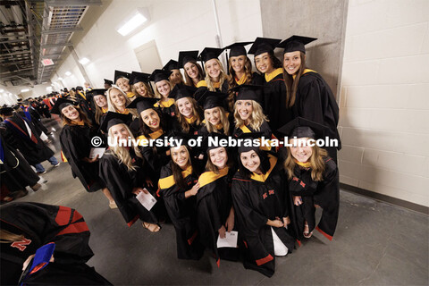 The masters graduates in Speech-Language Pathology and Audiology pose for a photo before the ceremon