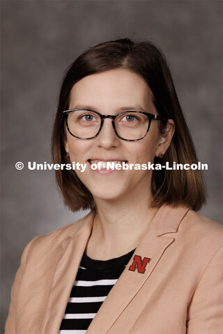 Studio portrait of Amy Been Bennett, Research Assistant Professor in Math. 2023 New Faculty Orientat