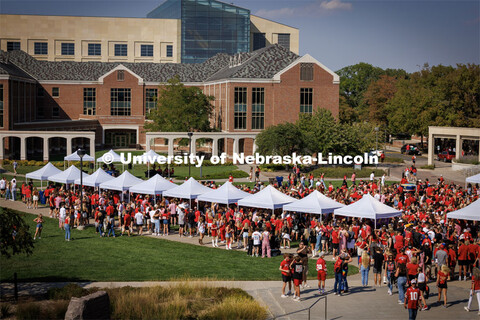 Student Tailgate in the greenspace north of the Nebraska Union. Northern Illinois football in Memori