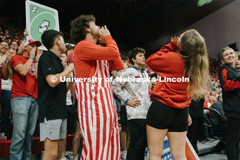 Nebraska volleyball fans cheer for their team. September 22, 2023. 