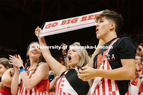 Nebraska volleyball fans cheer for their team. September 22, 2023. 