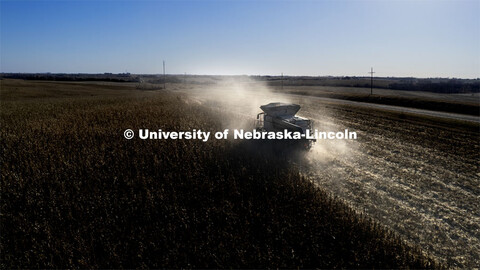 Justin Korver harvests corn in the southeast Lancaster County. November 8, 2023. 