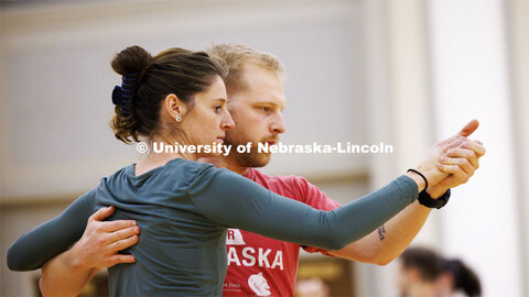 Cassia Ruhl and Harry Endrulat perform a tango. Ballroom Dancing Club works through their final prac