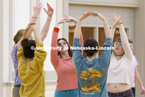 Ballroom Dancing Club works through their final practice in the Nebraska Union Ballroom Thursday nig