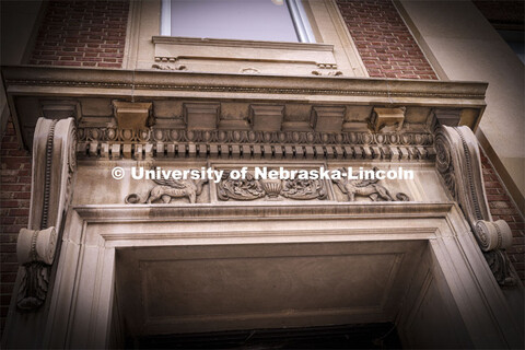 Winged lions even have a place in Nebraska history. These lions are carved in the entablature on eac