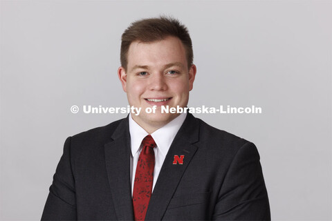 Studio portrait of Aidon Perlinger, Events Specialist for Office of Admissions, ASEM. January 31, 20