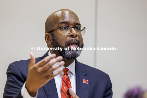 Chancellor Rodney Bennett delivers his vision to an assembled group of deans and directors in the Ne