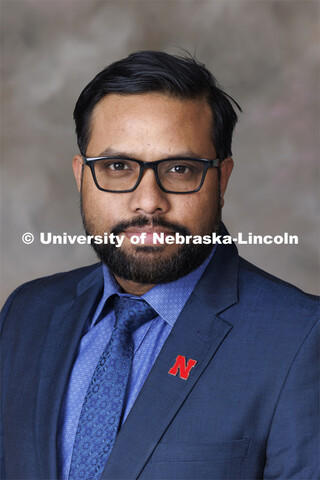 Studio portrait of Arindam Malakar, Research Assistant Professor, Nebraska Water Center. February 29