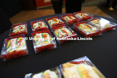 Frosted sugar cookies arranged on a table at the Presidential Scholar breakfast before Admitted Stud