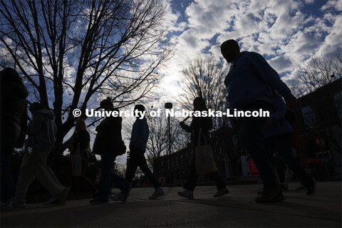 Students and parents walk to the pep rally in the Coliseum Saturday morning. Admitted Student Day is