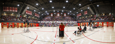 Admitted Student Day pep rally in the Coliseum. Admitted Student Day is UNL’s in-person, on-campus