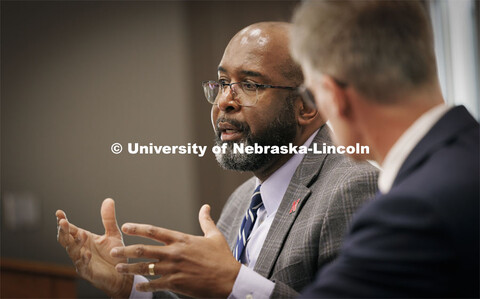 Chancellor Rodney D. Bennett and College of Arts and Sciences Dean Mark Button during the Chancellor