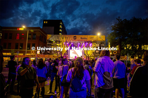 The crowd watches Cherry Glazerr perform on the main stage at the 20th Annual Lincoln Calling Festiv