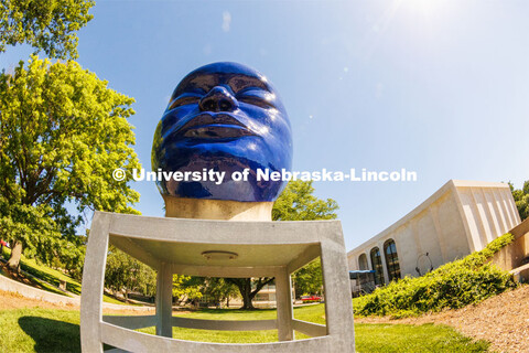 Untitled by Jun Kaneko sculpture near the Sheldon Museum is part of the sculpture walking tour. June