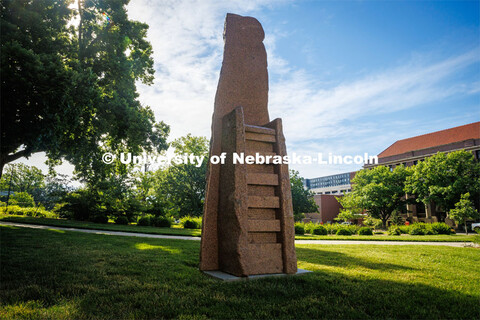 Granite Hi-Chair by Jesús Moroles sculpture across from the Sheldon Entrance is part of the sculptu