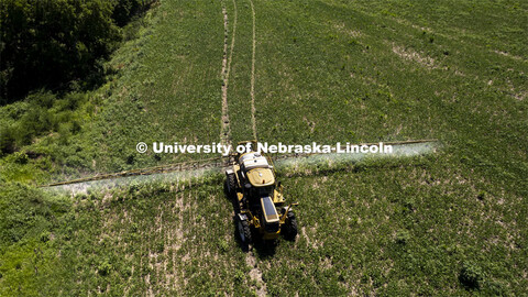 A sprayer works its way through a bean field in Lancaster County. June 23, 2024. 