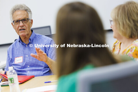 Dennis King talks about memory during the workshop taught by Judy Harvey, Associate Professor of Pra