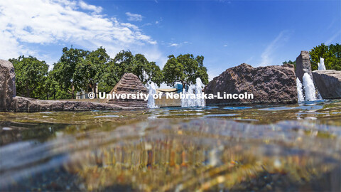 Broyhill Fountain in front of the Nebraska Union. July 15, 2024. 