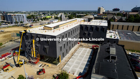 Construction on the new Hixson-Lied College of Fine and Performing Arts music building. July 18, 202