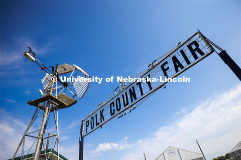 Entrance sign at the 4-H Polk County Fair in Osceola, Nebraska. July 19, 2024. 